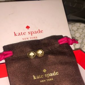 Kate spade gold & white spade earrings